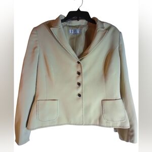 Tahari Women's Cream Blazer Jacket Size 16P Business Party Holiday